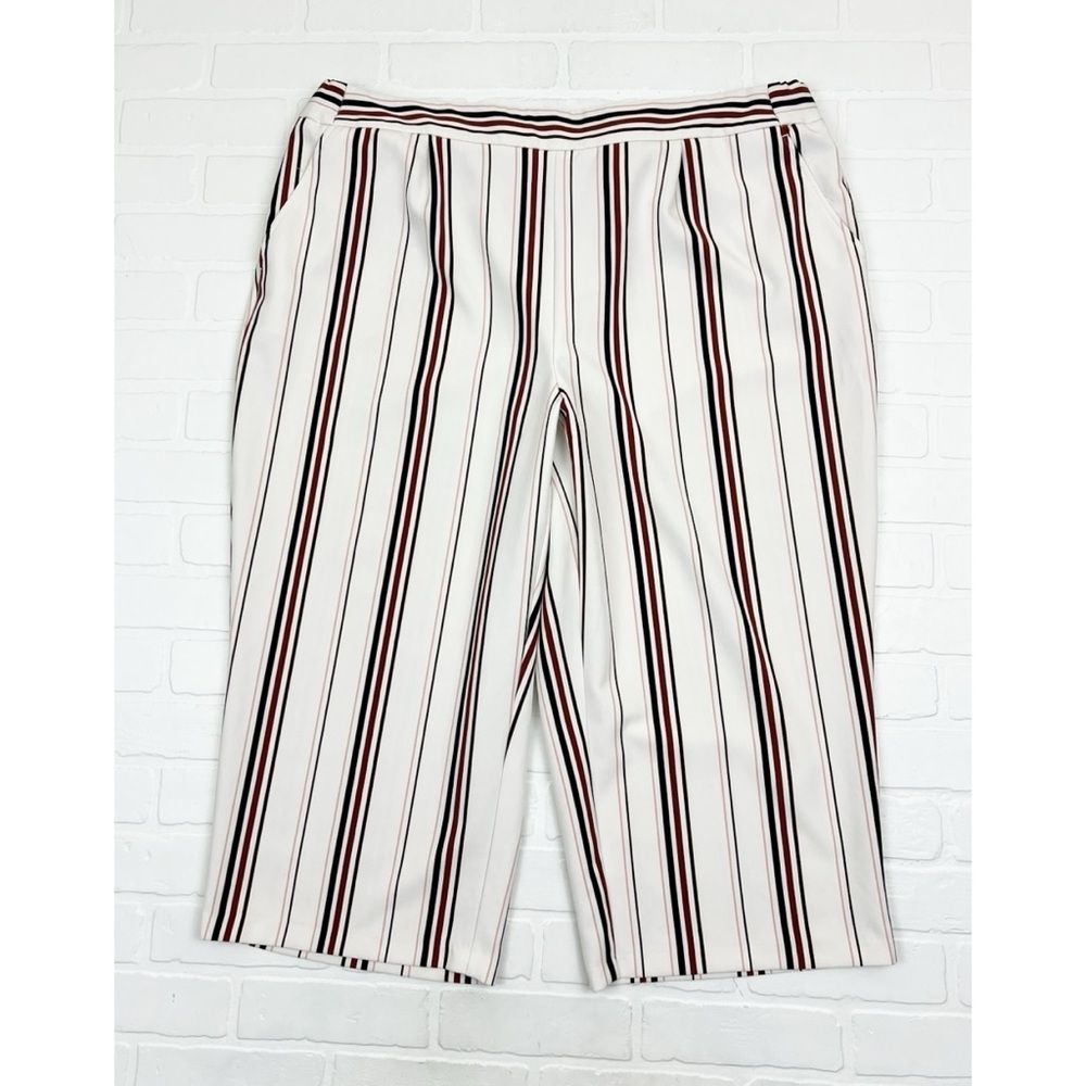 Apt 9 Pull On Striped Crop Dress Pants With Pockets Multicolor Size 2X